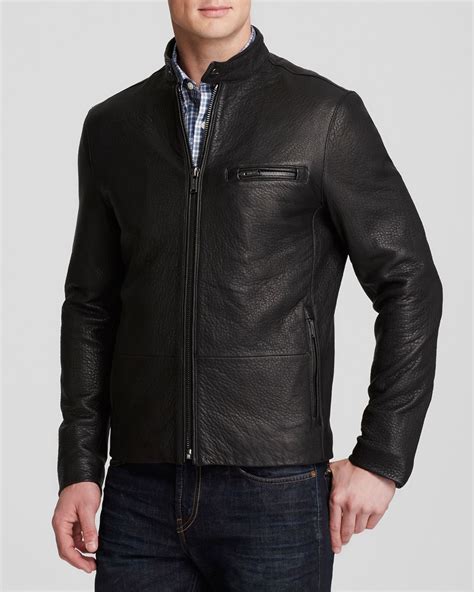 michael kors men's leather racer jacket|michael kors men's winter coats.